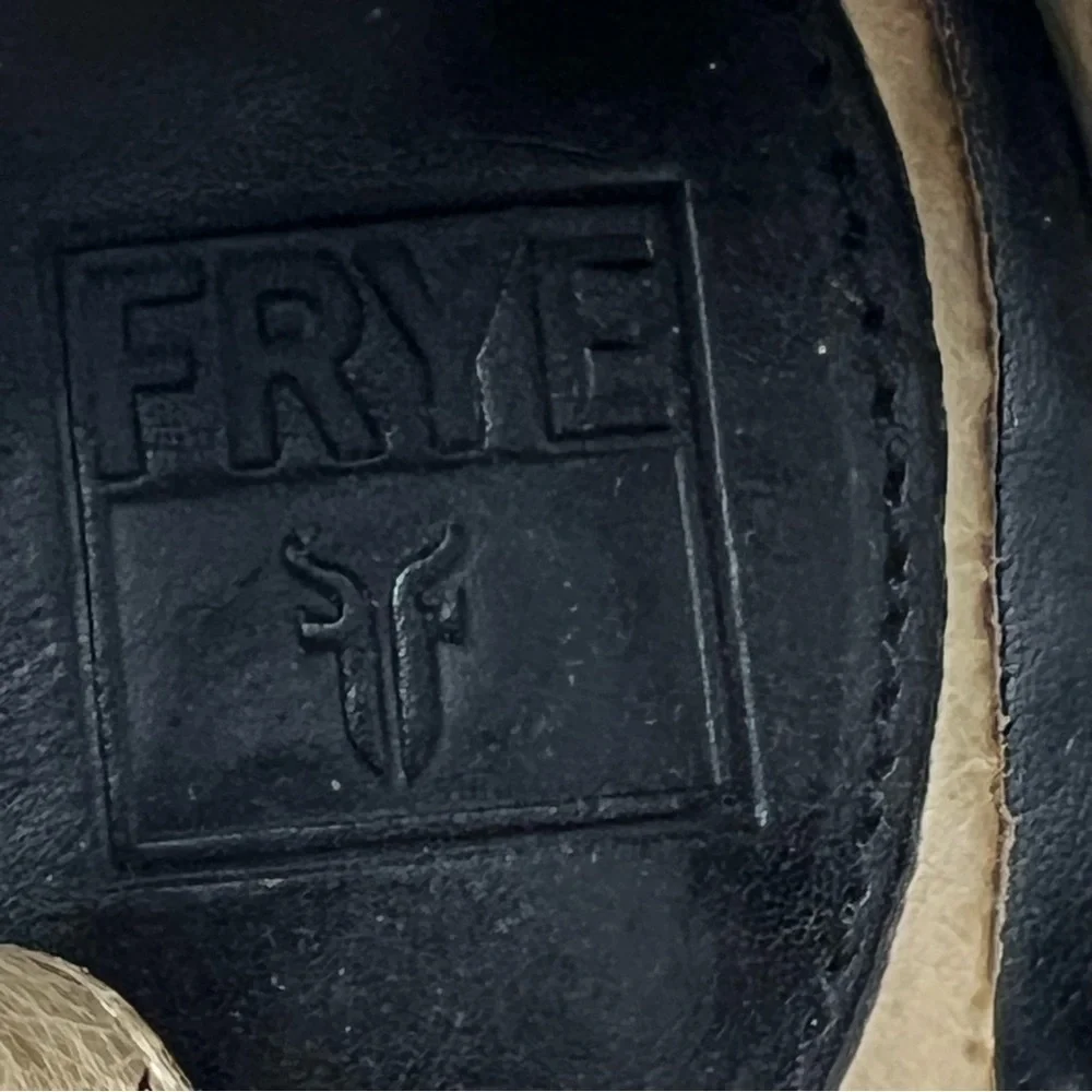 Frye Black Leather Wedge Sandals